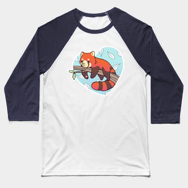 Red Panda Chill Baseball T-Shirt by SarahJoncas